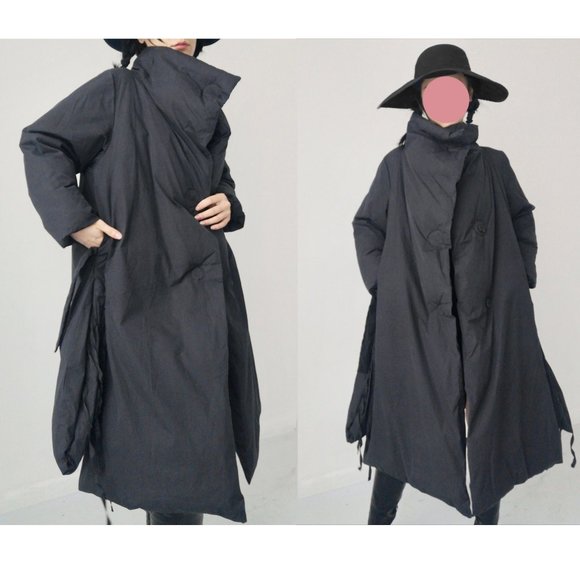 Ann Demeulemeester black deconstructed puffy duvet oversize coat maxi UNISEX - Picture 6 of 10